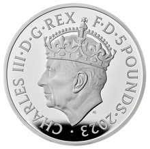 2023 £5 Silver Crown Coronation of King Charles III Proof Piedfort Coin Boxed