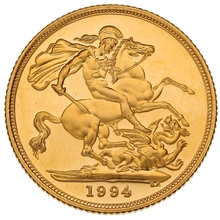 1994 Proof Gold Sovereign Boxed
