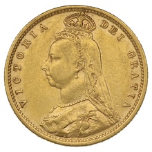 1892 Half Sovereign Victoria Jubilee Head Shield Back London
