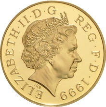 1999 - Gold £5 Proof Crown, Diana Princess of Wales Memorial NGC PF68