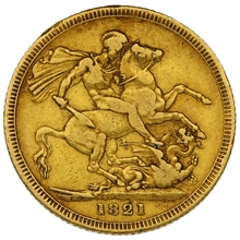 1821 Gold Sovereign - George IV Laureate Head