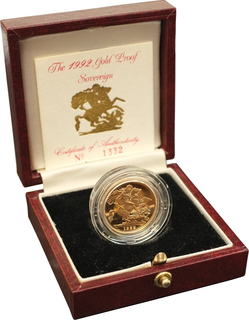 Gold Proof 1992 Sovereign Boxed