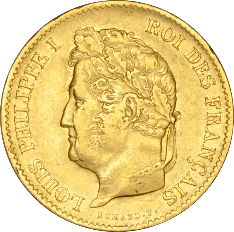40 French Francs Gold Coin Louis-Philippe 1831-1839