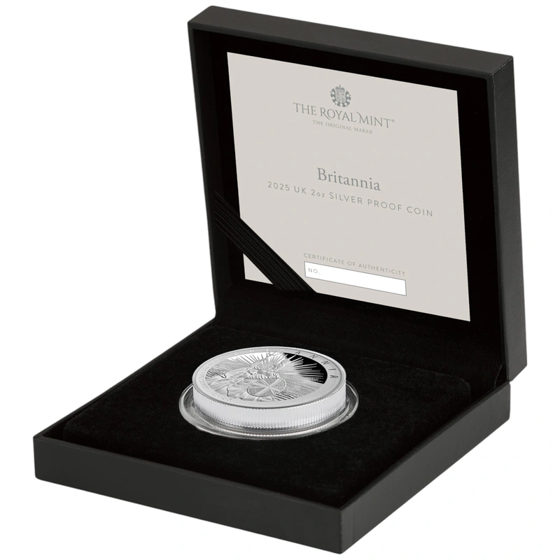 2025 Britannia 2oz Silver Proof Coin Boxed