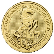 2020 1/4oz White Horse of Hanover, Queen's Beast Gold Coin
