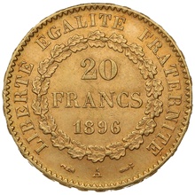 1896 20 French Francs - Guardian Angel - A