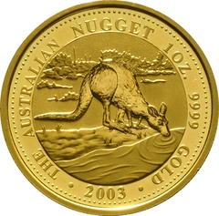 2003 Australian Kangaroo Gold Nugget Coin 1oz