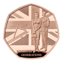 2023 75 Years of the Windrush Generation Fifty Pence 50p Proof Gold Coin Boxed