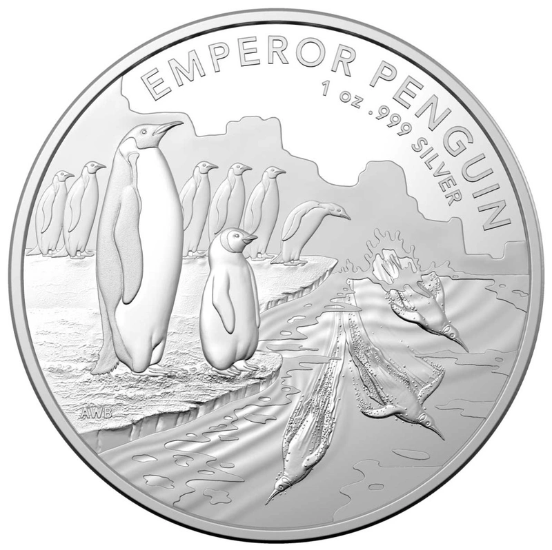 2023 Australian Antarctic Territory Emperor Penguin Silver Coin 1oz