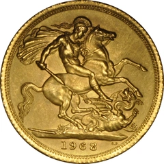 1968 Gold Sovereign Coin Elizabeth II Young Head