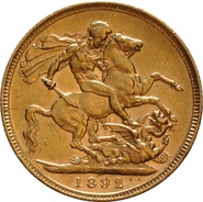 1892 Gold Sovereign - Victoria Jubilee Head - London
