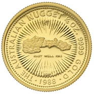 1988 Proof Quarter Ounce Gold Australian Nugget