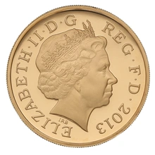 2013 Proof Gold £1 Pound Coin England Floral