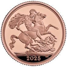 2025 Proof St George & The Dragon Gold Sovereign Coin Boxed