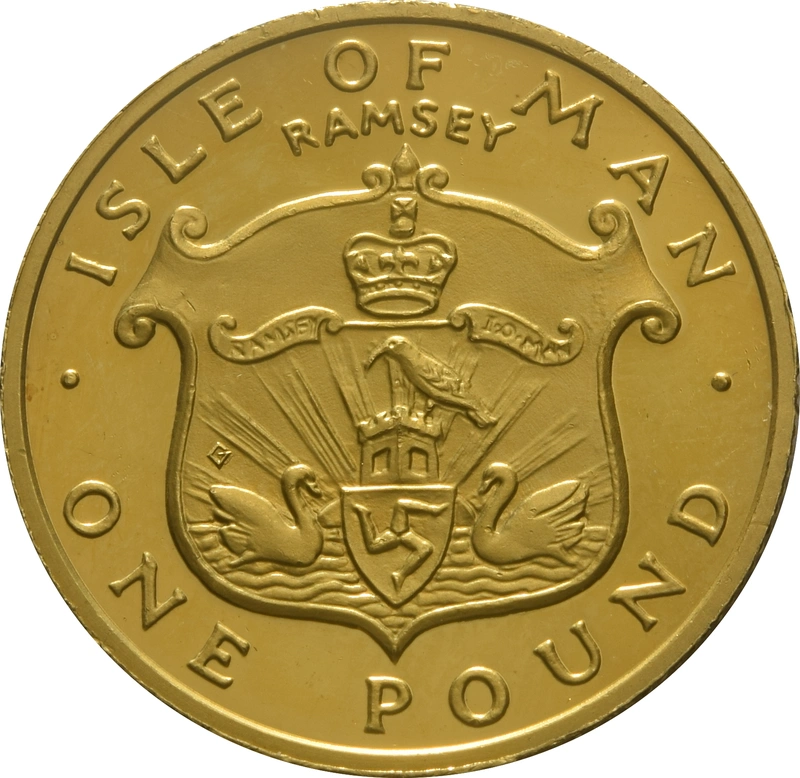 1985 Proof Isle of Man £1 Gold Coin Manx Town Series Ramsey