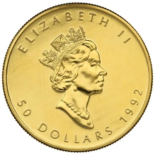 1992 Canadian Maple Leaf Gold Coin 1oz