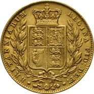 1846 Gold Sovereign Coin Queen Victoria Young Head Shield Back