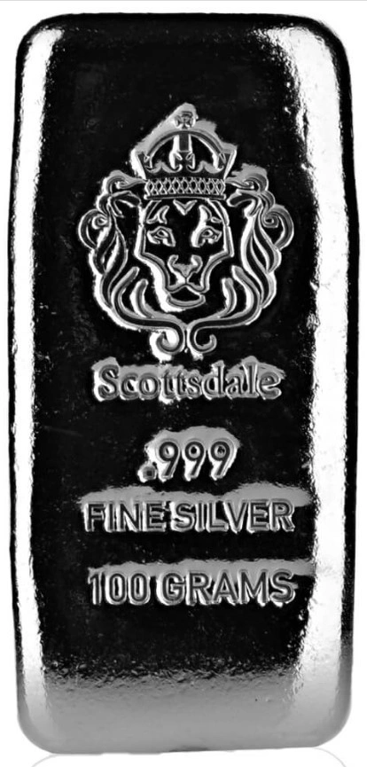 Scottsdale 100 Gram Silver Cast Bar