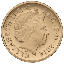 2014 Proof Gold £1 Pound Coin Scotland Floral Boxed