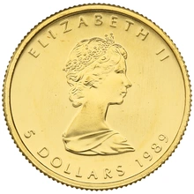 1989 Tenth Ounce Gold Canadian Maple