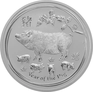 2019 Year of the Pig Silver Coin 5oz Perth Mint Australian Lunar Series