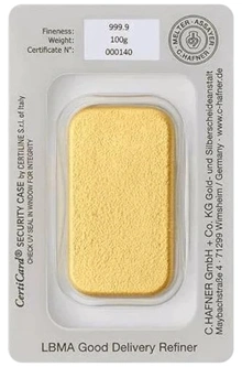 100g Gold Bar C. Hafner Cast