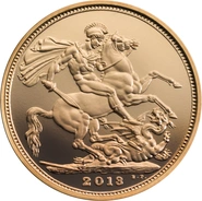 2013 Proof Gold Sovereign Coin Elizabeth II Fourth Head