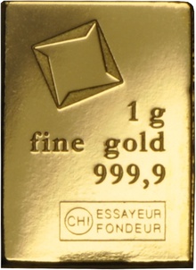 1/2 gram fine fractional gold elemental bar .999 fine 24K pure gold bin 208 