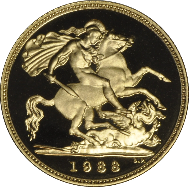 1988 Gold Half Sovereign Elizabeth II Third Head - Proof no box