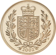 2002 £5 Gold Proof  Coin (Quintuple Sovereign)