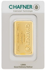 1oz Gold Bar C. Hafner Minted