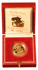 1988 Proof Gold Sovereign Boxed