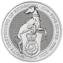 2022 10oz White Greyhound of Richmond Silver Coin Queen's Beasts