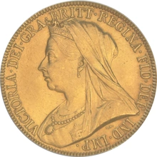 1893 Victoria Veiled Head £2 Gold coin CGS75 UNC MS 62-63