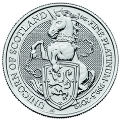 2019 1oz Unicorn of Scotland Platinum Coin Queen's Beasts