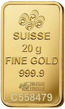 20g Gold Bar PAMP Lady Fortuna Minted