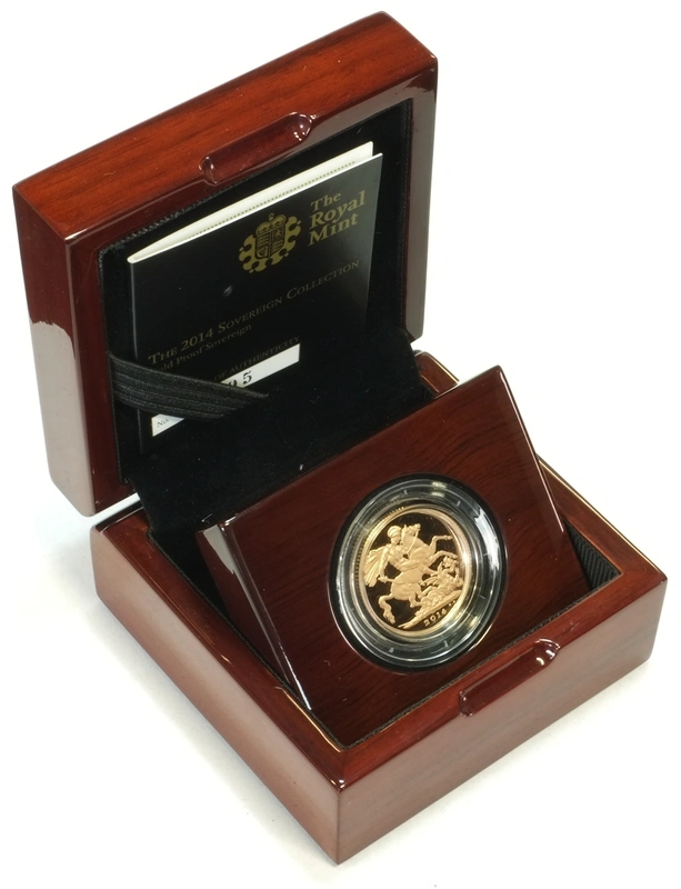 2014 Proof Gold Sovereign Boxed