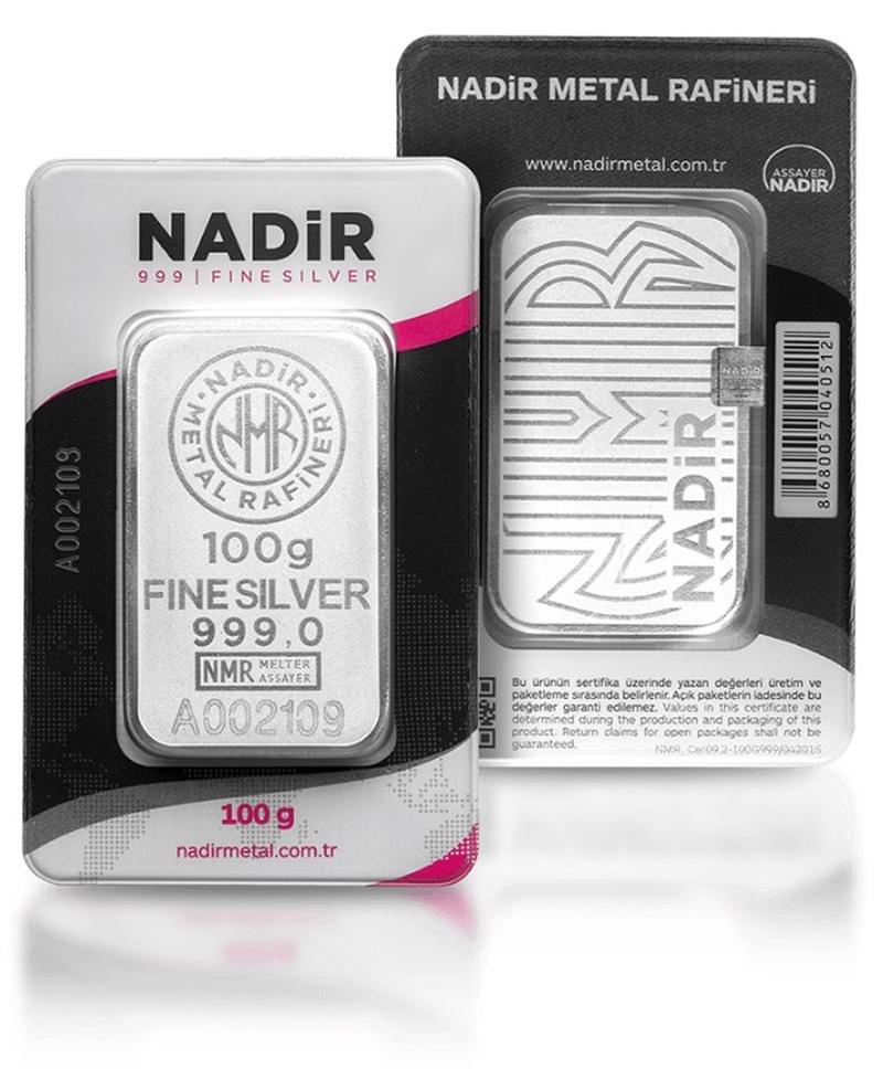 Nadir 100 Gram Minted Silver Bar