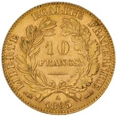 10 French Francs Gold Coin Ceres Third Republic