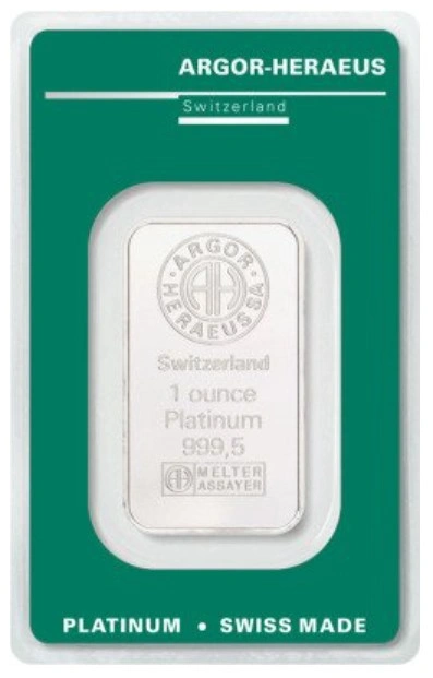 1oz Platinum Bar Argor Heraeus