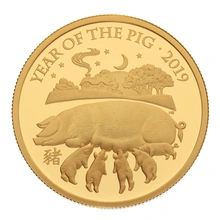 2019 Royal Mint 1oz Year of the Pig Proof Gold Coin Boxed