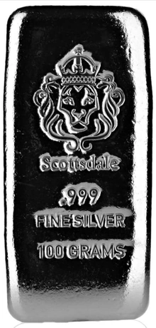 Scottsdale 100 Gram Silver Cast Bar