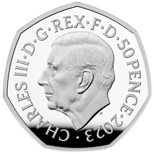 2023 25th Anniversary of Harry Potter - Hogwarts School Fifty Pence Proof Silver Coin Boxed