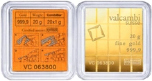 20 x 1g Gold Bar Valcambi CombiBar