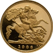 1986 Gold Half Sovereign Elizabeth II third Head - Proof no box