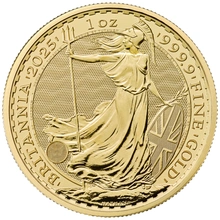 Tube of 10 2025 Britannia One Ounce Gold Coins