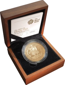 2009 Proof Gold Crown £5 Coin Henry VIII Boxed