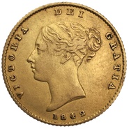 Half Sovereign Victoria Young Head Shield Back 1838 - 1887