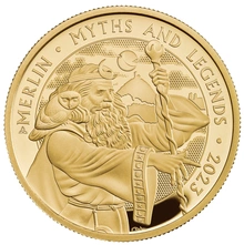 2023 Proof Merlin Gold Coin Myths & Legends 1oz Boxed