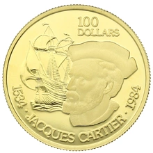 Canadian 1984 $100 Half Ounce Proof Gold Coin Jaques Cartier Boxed